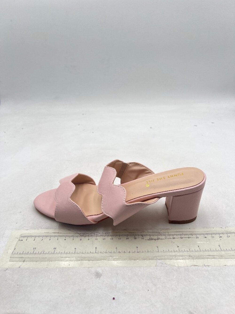 FSJ Pink Chunky Heel Slide Sandals Open Toe Slip On Mules Comfortable Slippers